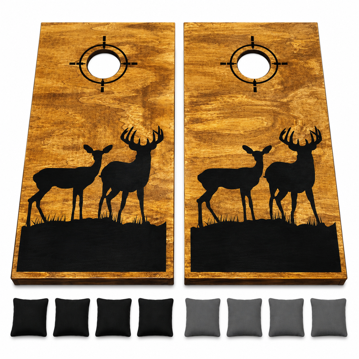 Deer Silhouette Cornhole Set With Bean Bags – Cornhole By Blake