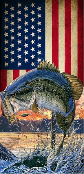 Bass/ Buck Flag Cornhole Set With Bean Bags