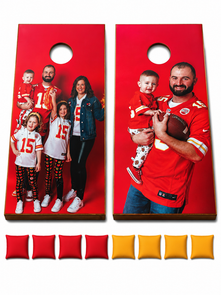 Custom Photo Cornhole Set With Bean Bags