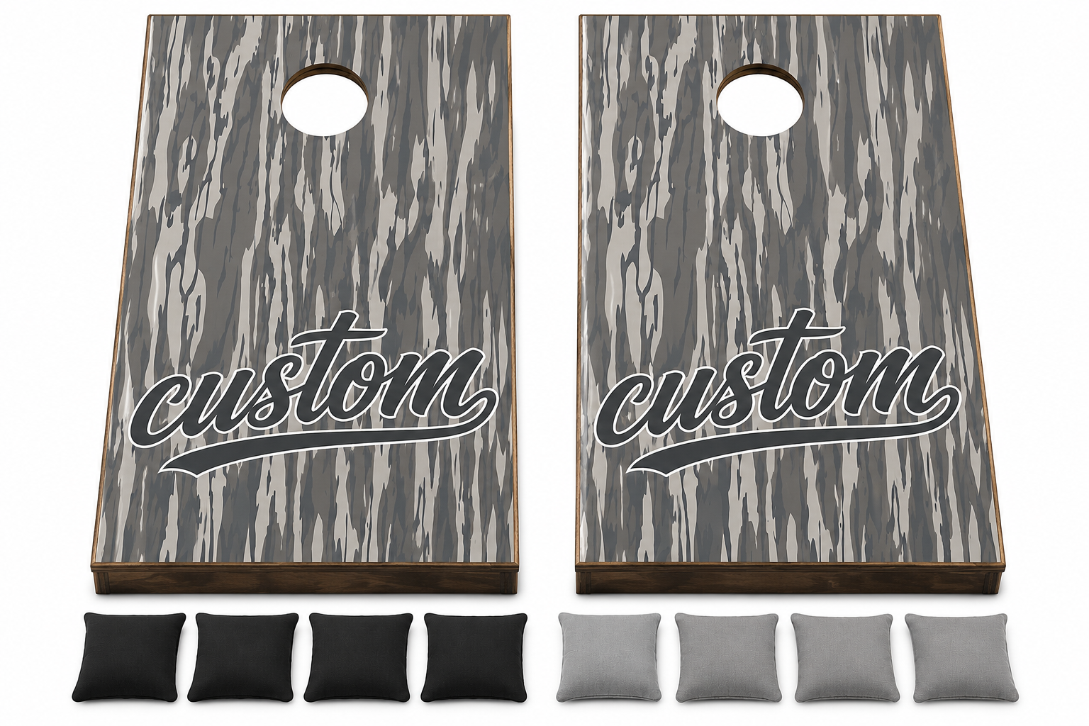 Custom Bottomland Camo Cornhole Set With Bean Bags – Cornhole By Blake