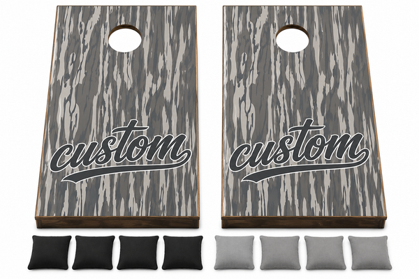 Custom Bottomland Camo Cornhole Set With Bean Bags