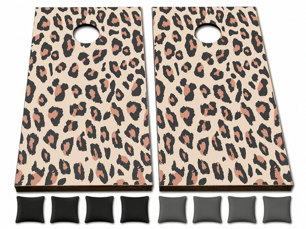Cheetah Print Cornhole Set With Bean Bags
