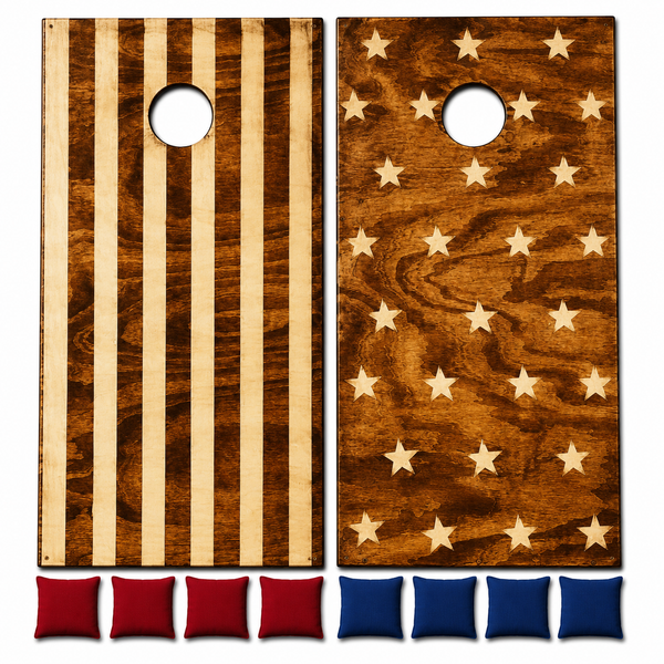 Stars and Stripes Cornhole Set With Bean Bags