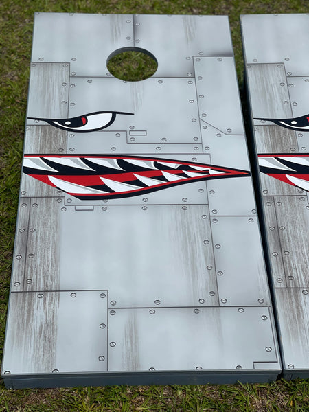 War plane Cornhole Set With Bean Bags