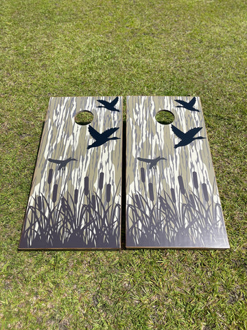 Bottomland Duck Hunting Cornhole Set With Bean Bags