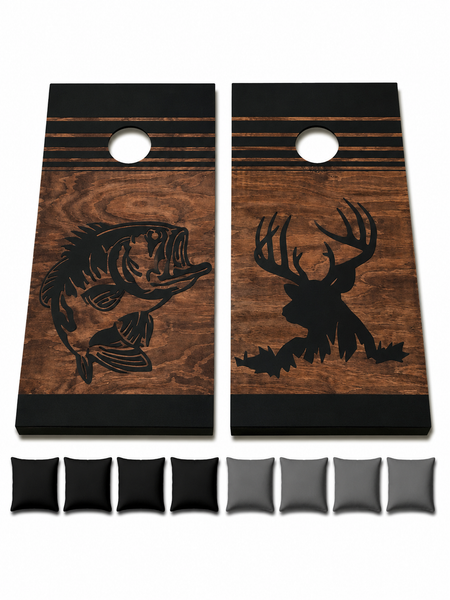 Hunting & Fishing Cornhole Set With Bean Bags