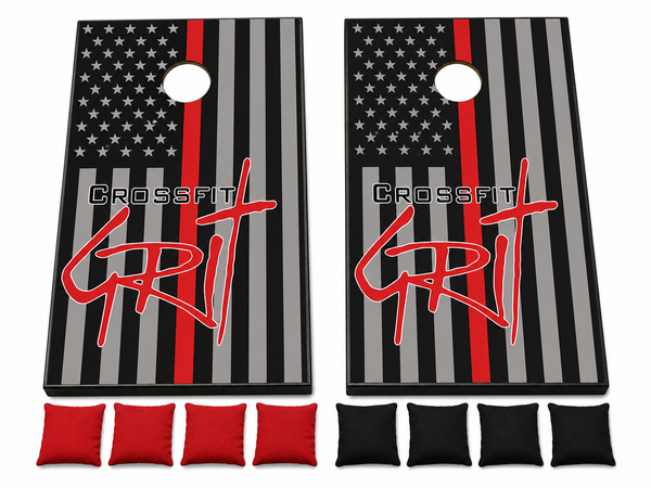 Red Line American Flag Cornhole Set With Bean Bags