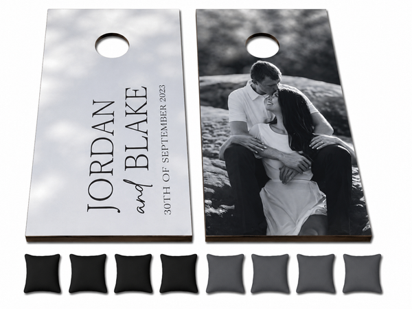 Custom Photo and Guestbook Cornhole Set With Bean Bags