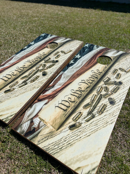 ‘We The People’ Cornhole Set With Bean Bags
