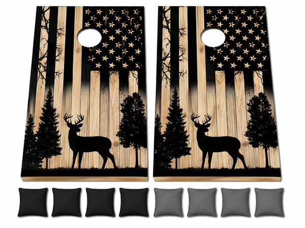 Deer Flag Cornhole Set With Bean Bags