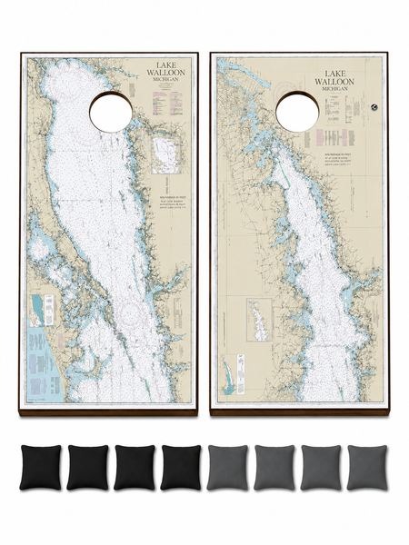 Custom Map Cornhole Set With Bean Bags