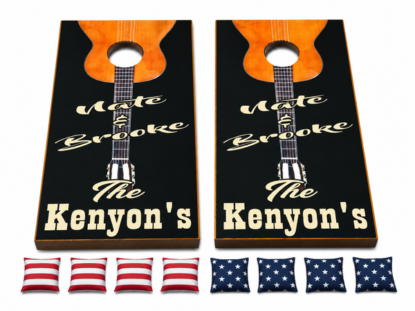 Custom Guitar Cornhole Set With Bean Bags