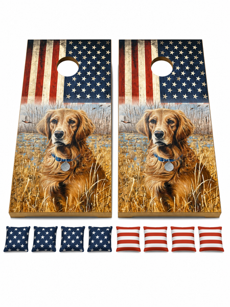 Golden Retriever Cornhole Set With Bean Bags
