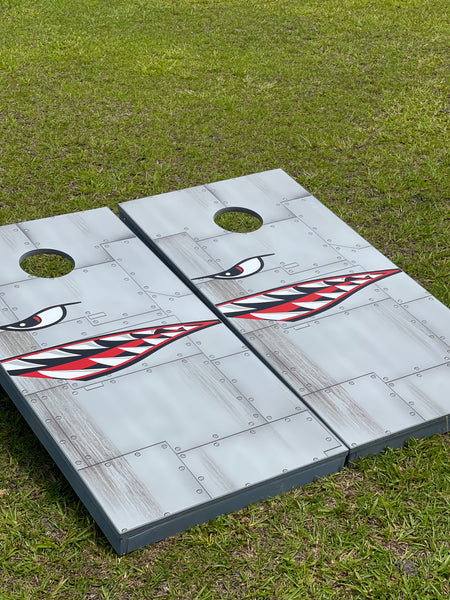 War plane Cornhole Set With Bean Bags