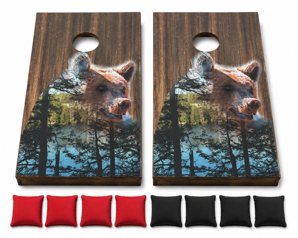 Mountain Bear Cornhole Set With Bean Bags