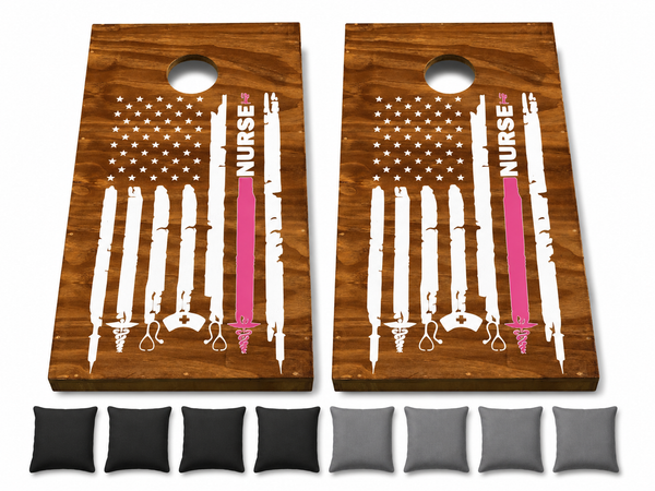 Nurse Flag Cornhole Set With Bean Bags