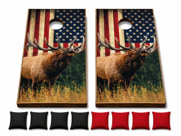 Elk Flag Cornhole Set With Bean Bags