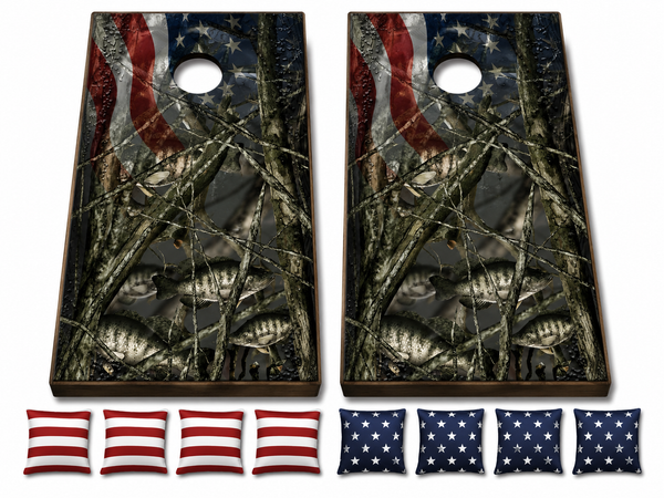 Crappie Fishing Cornhole Set With Bean Bags