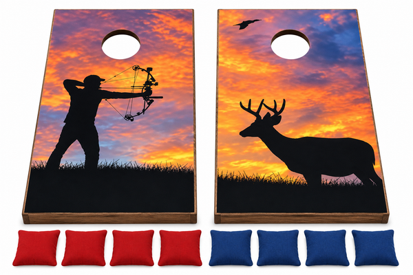 Bow Hunting Cornhole Set With Bean Bags