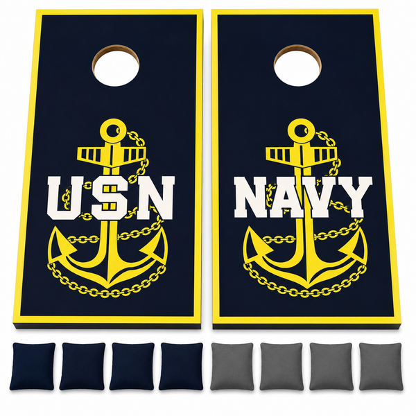USN Navy Cornhole Set With Bean Bags