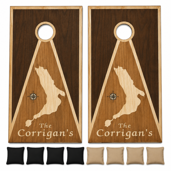 Custom Lake Cornhole Set With Bean Bags