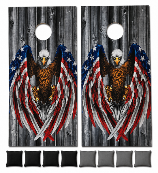 Patriotic Eagle Cornhole Set With Bean Bags