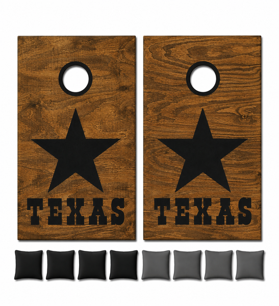 Texas Star Cornhole Set With Bean Bags