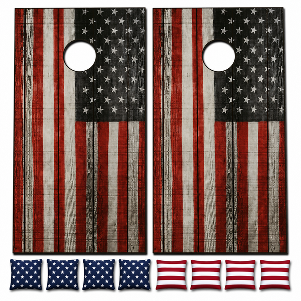 USA Flag Cornhole Set With Bean Bags
