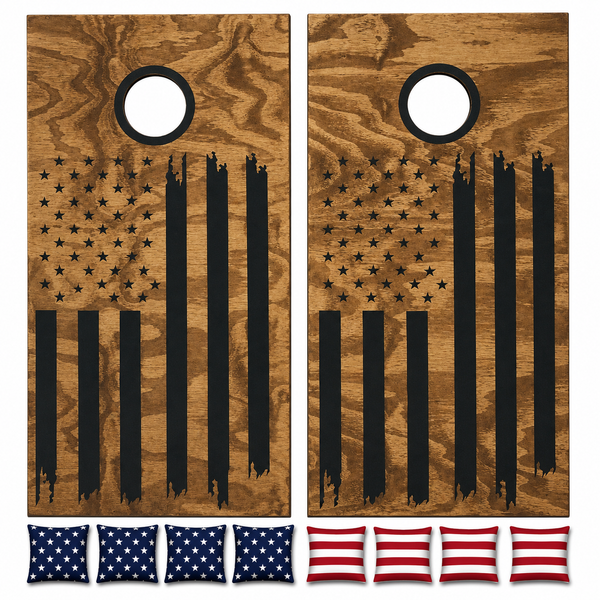 USA Flag Cornhole Set With Bean Bags