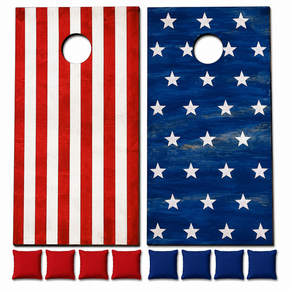 Stars and Stripes Cornhole Set With Bean Bags