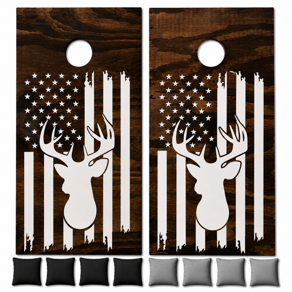 Deer Flag Cornhole Set With Bean Bags