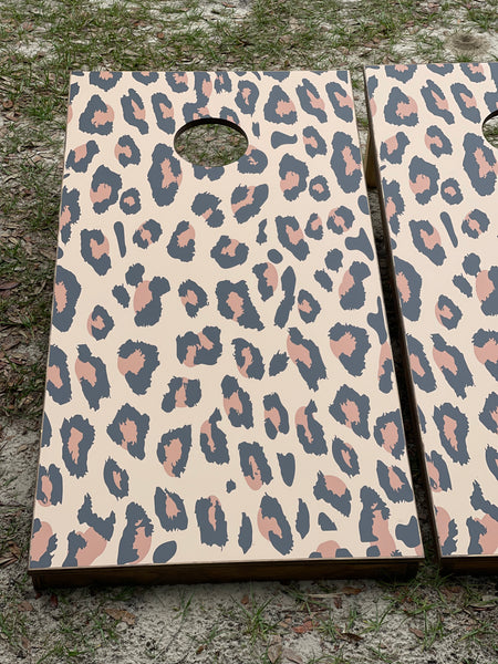 Cheetah Print Cornhole Set With Bean Bags