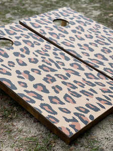 Cheetah Print Cornhole Set With Bean Bags