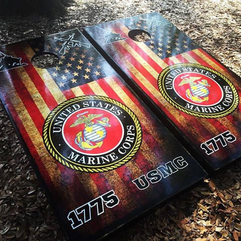 Set di 8 sacchetti di fagioli Cornhole Marines del Corpo dei