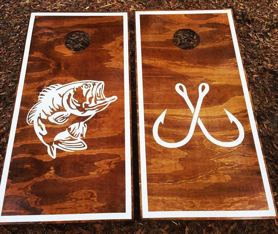 Bass Fishing Cornhole Set With Bean Bags – Cornhole By Blake