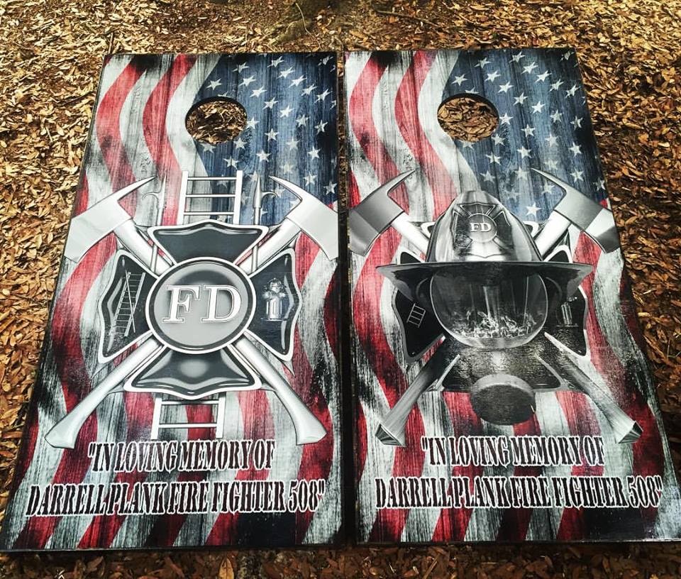 Fireman (Customization Optional)  Cornhole Set With Bean Bags