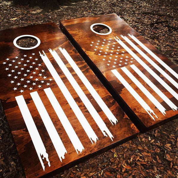 American USA Flag Cornhole Set With Bean Bags