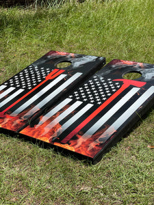 Firefighter Cornhole Set With Bean Bags
