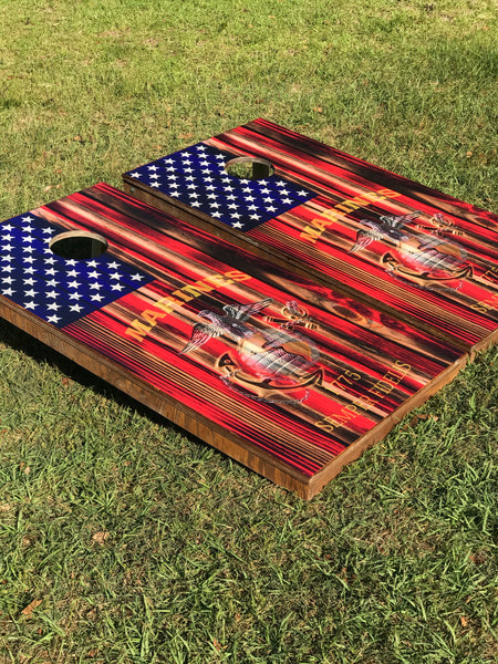 USMC Cornhole Set With Bean Bags