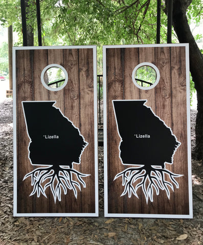 Custom Georgia Roots Cornhole Set With Bean Bags