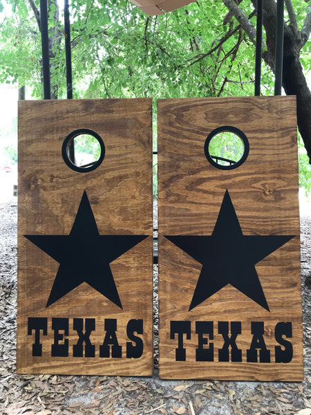 Texas Star Cornhole Set With Bean Bags