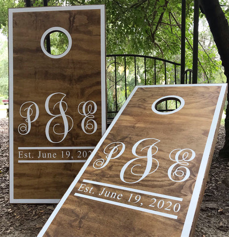 Personalized Cornhole Set With Bean Bags