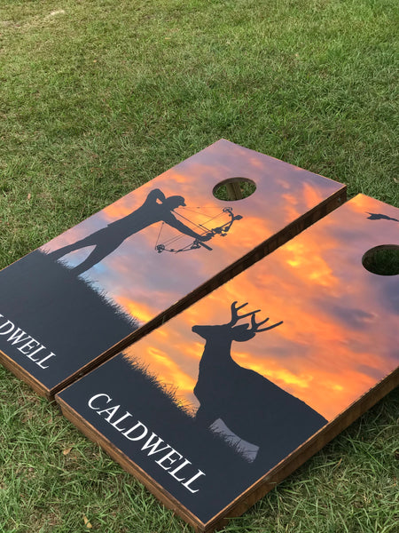 Bow Hunting Cornhole Set With Bean Bags