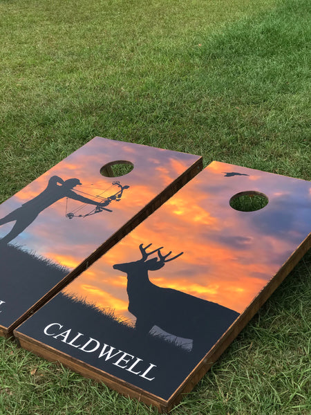 Bow Hunting Cornhole Set With Bean Bags
