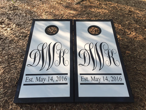 Personalized Wedding Cornhole Set With Bean Bags