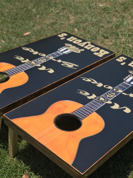 Custom Guitar Cornhole Set With Bean Bags