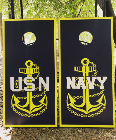 USN Navy Cornhole Set With Bean Bags