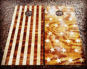 Stars and Stripes Cornhole Set With Bean Bags